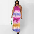 Sexy Plus Size Printed Sleeveless Maxi Dress