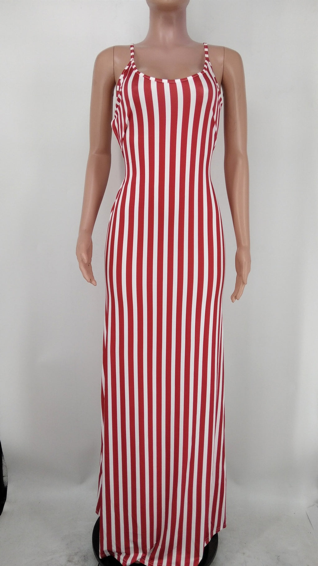 Sexy Sexy Striped Cross Strap Maxi Dress