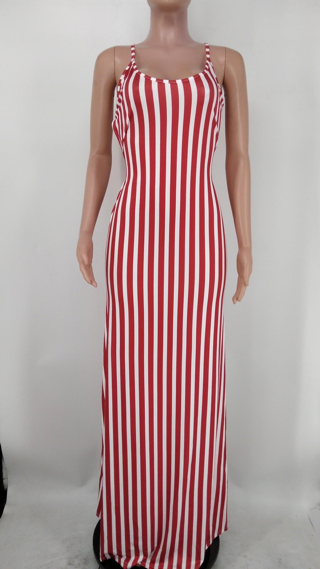 Sexy Sexy Striped Cross Strap Maxi Dress