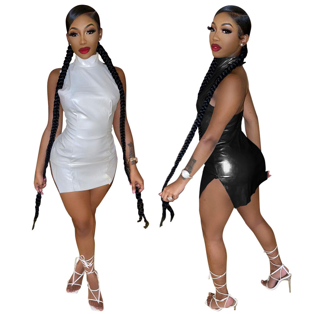 Sexy Sexy Solid Backless Mini Club Dress