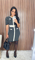 Sexy Elegant Printed Short Sleeve Bodycon Dress