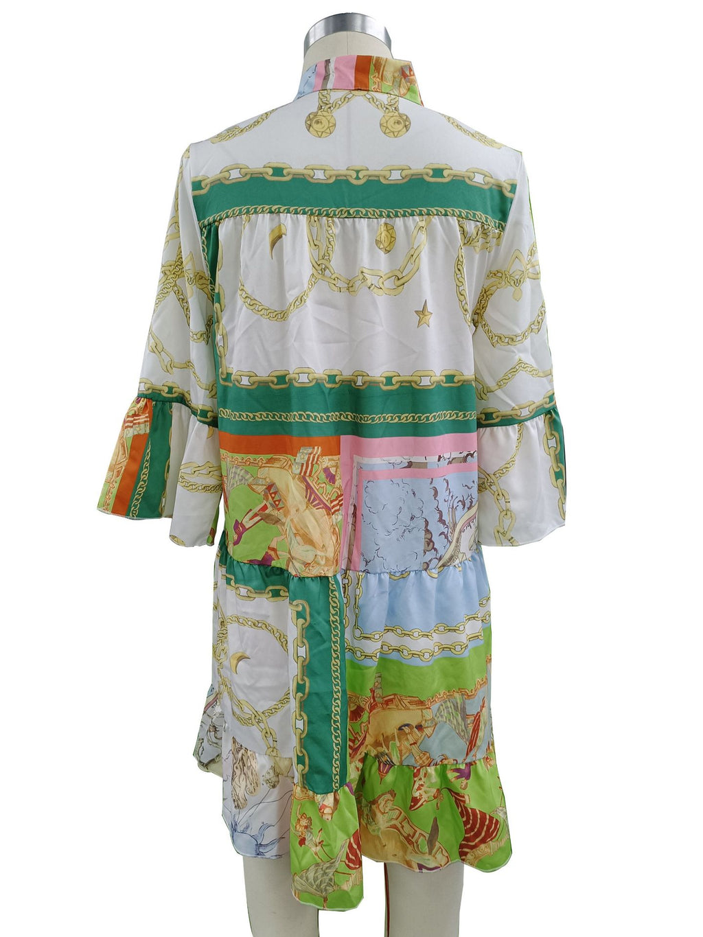 Sexy Plus Size Half Sleeve Loose Print Dress