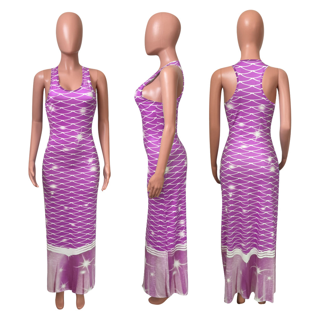 Sexy Casual Printed Sleeveless Maxi Dress
