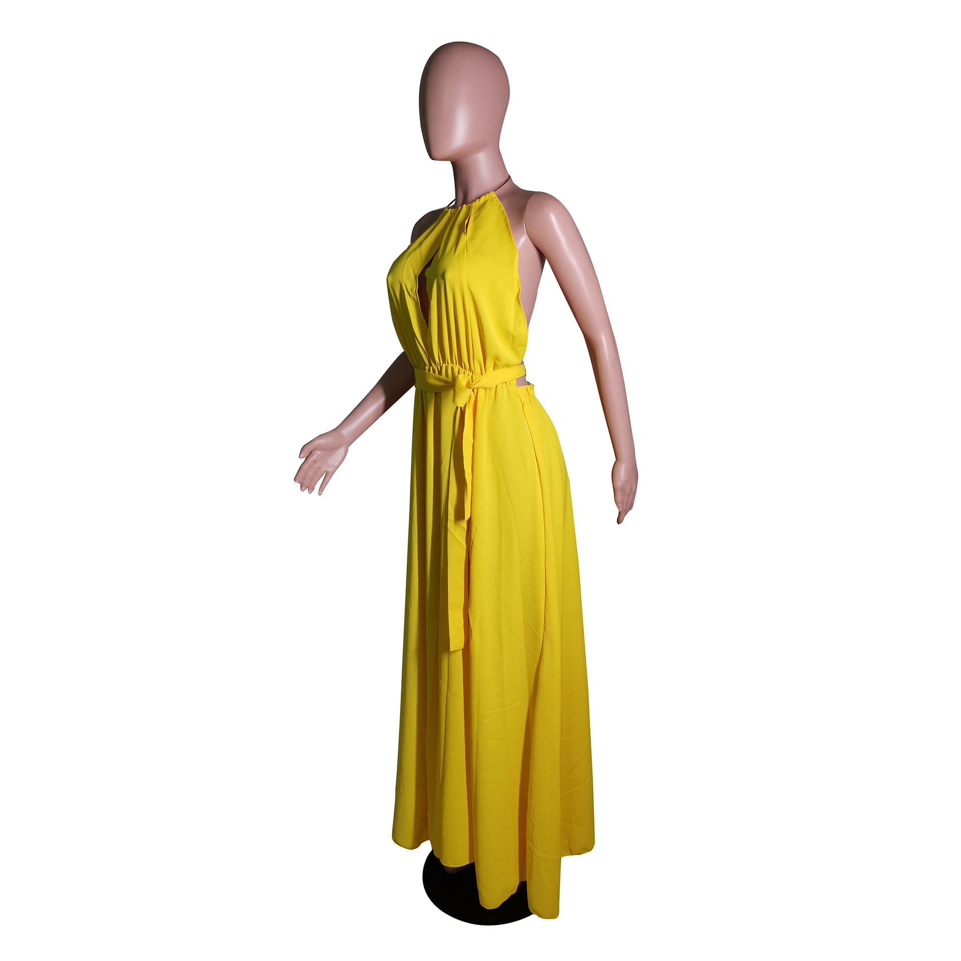Sexy Sexy High Split Halter Maxi Dress