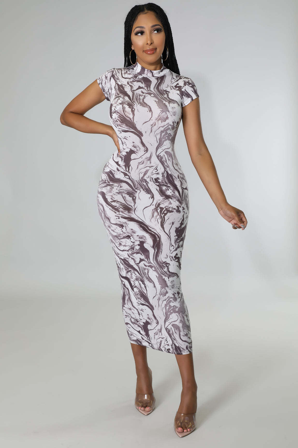 Sexy Casual Printed Short Sleeve Maxi Dress