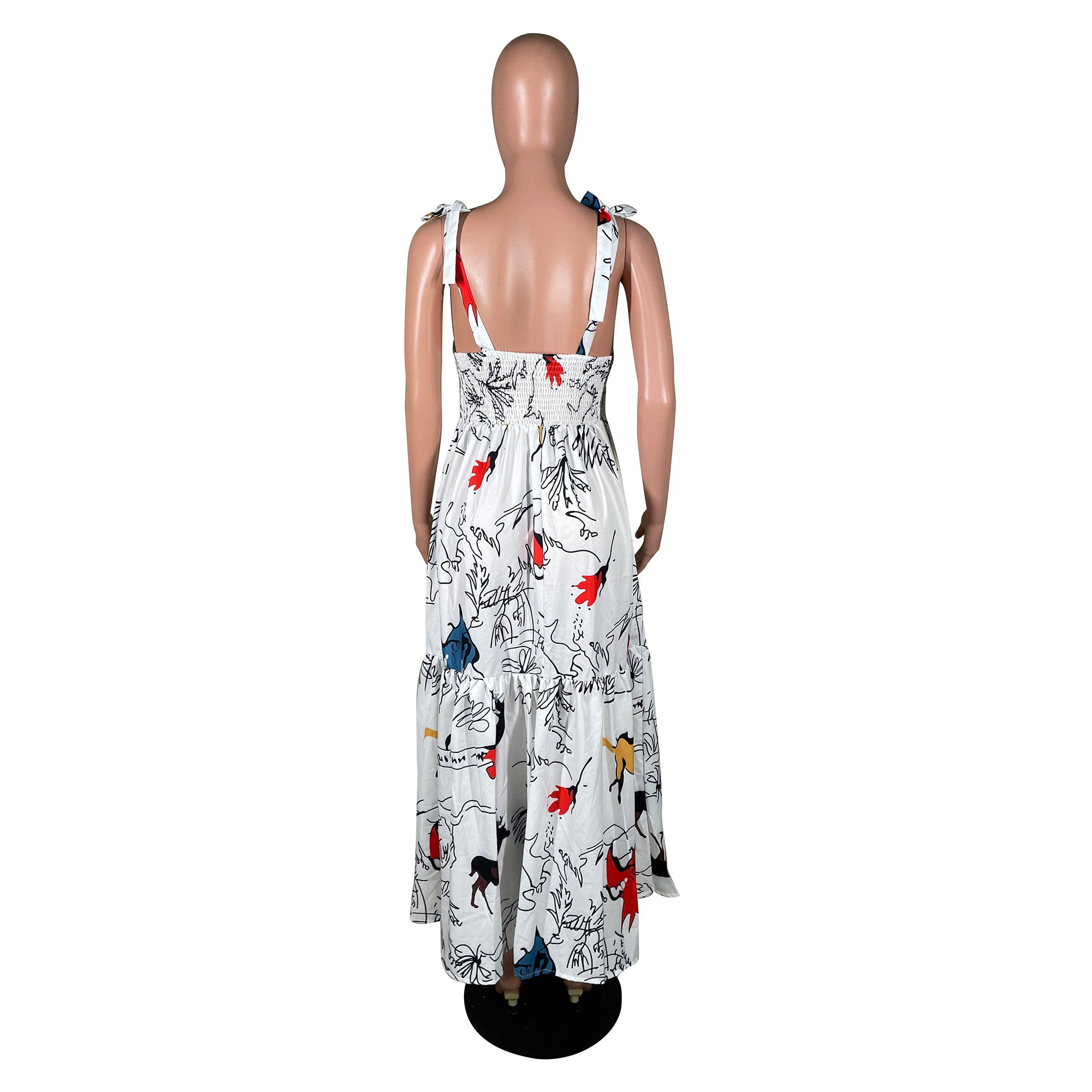 Sexy Sexy Printed Sleeveless Sling Big Swing Maxi Dress