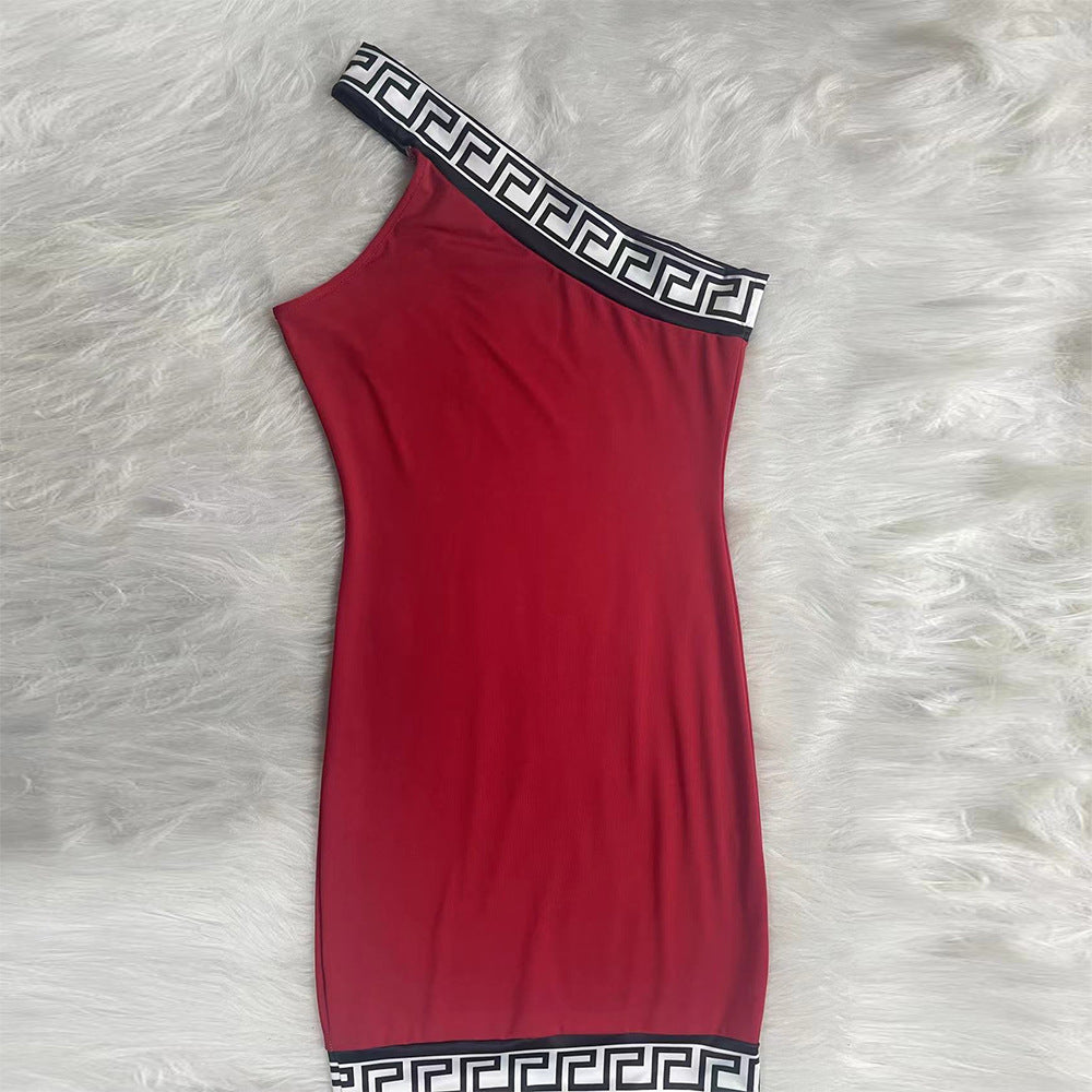 Sexy Sexy One Shoulder Slin Mini Dress