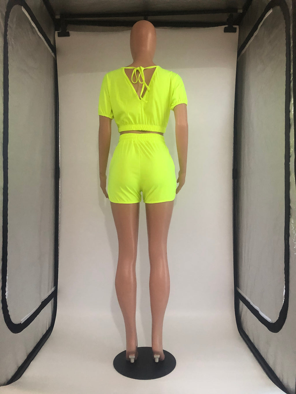 Sexy Solid Color Casual Short Sleeve Shorts  Two Piece Sets