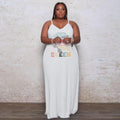 Sexy Plus Size QUEEN Letter Loose Sling Maxi Dress
