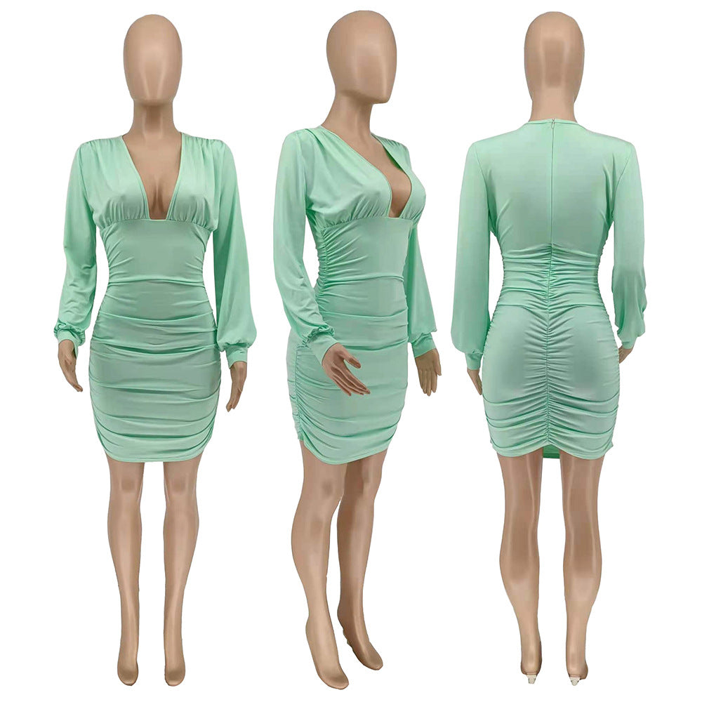 Sexy Sexy Solid Long Sleeve Bodycon Dress
