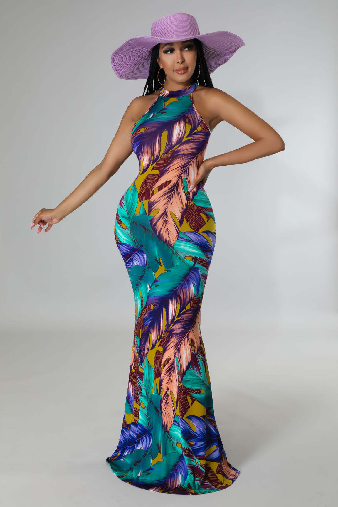 Sexy Sexy Printed Sleeveless Maxi Dress