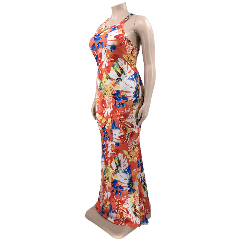 Sexy Sexy Printed Sleeveless Maxi Dress