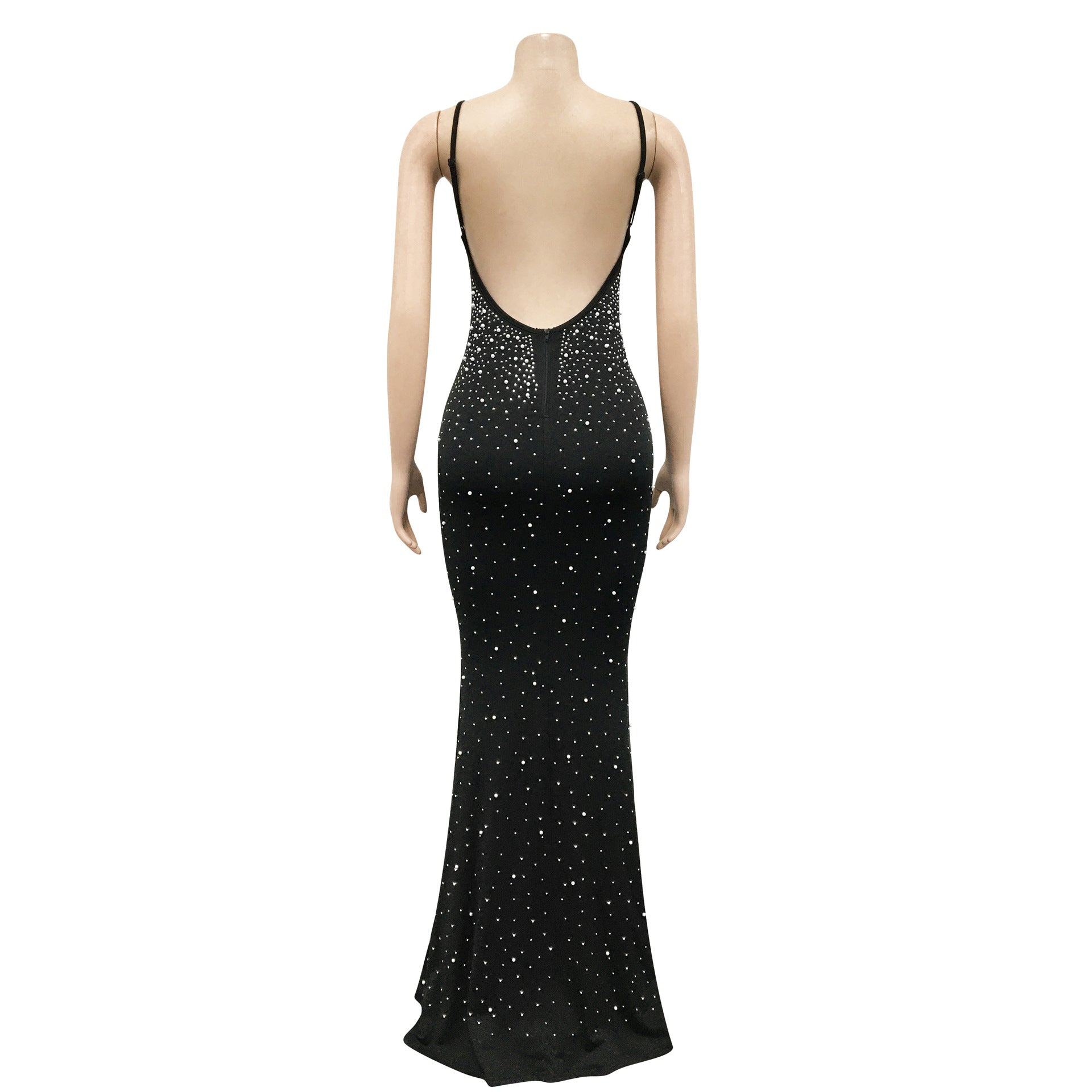 Sexy Sexy Hot Drilling Backless Sling Evening Dress
