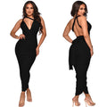 Sexy Solid Color Sexy Backless Ruched Maxi Dress