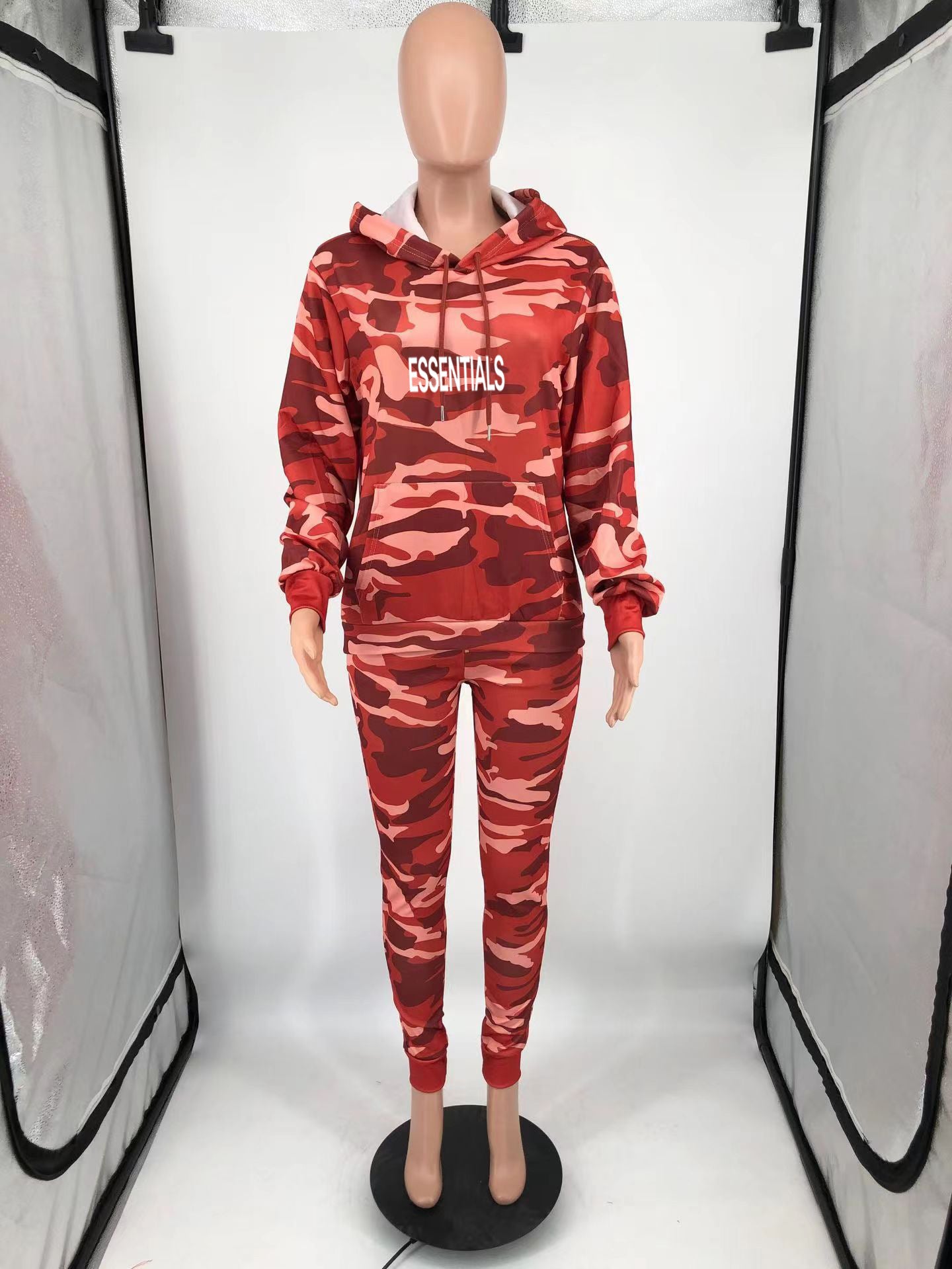 Sexy Long Sleeve Sport Camo Print Two Piece Set