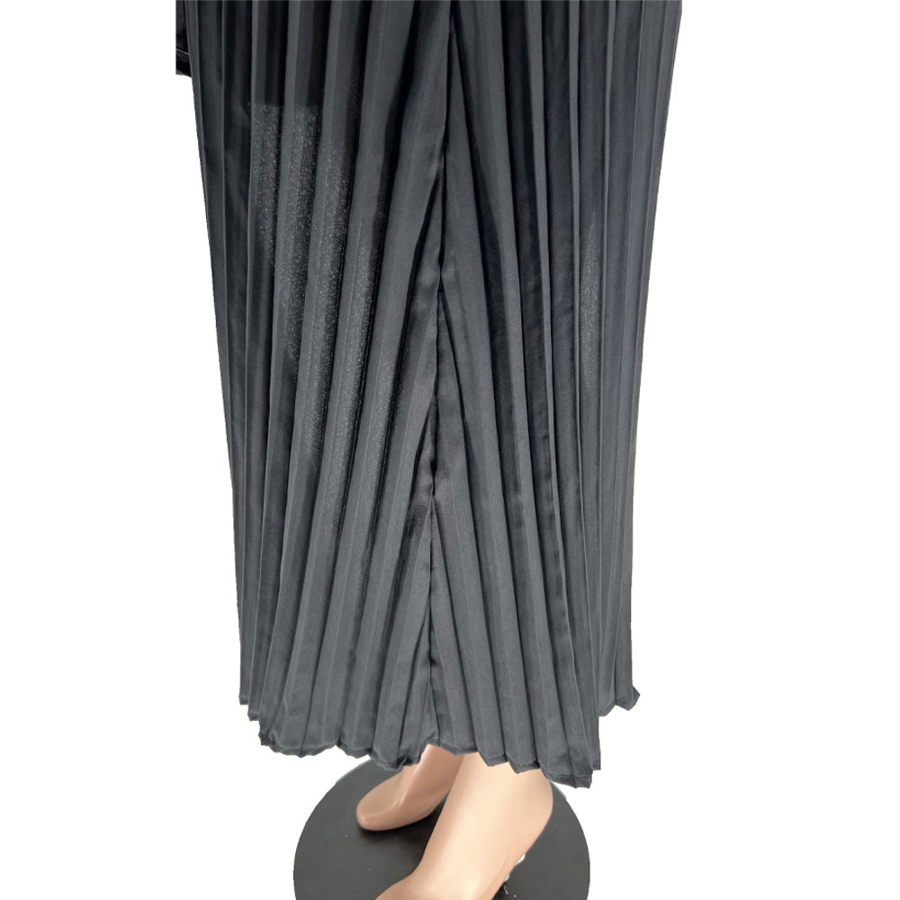 Sexy Sexy Irregular Pleated Sling Midi Dress