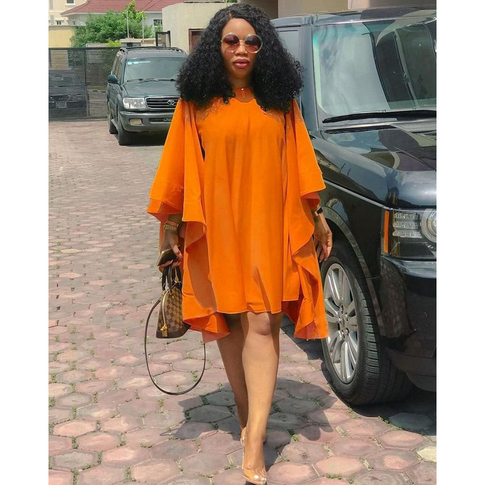 Sexy Solid Irregular Loose Midi Dress