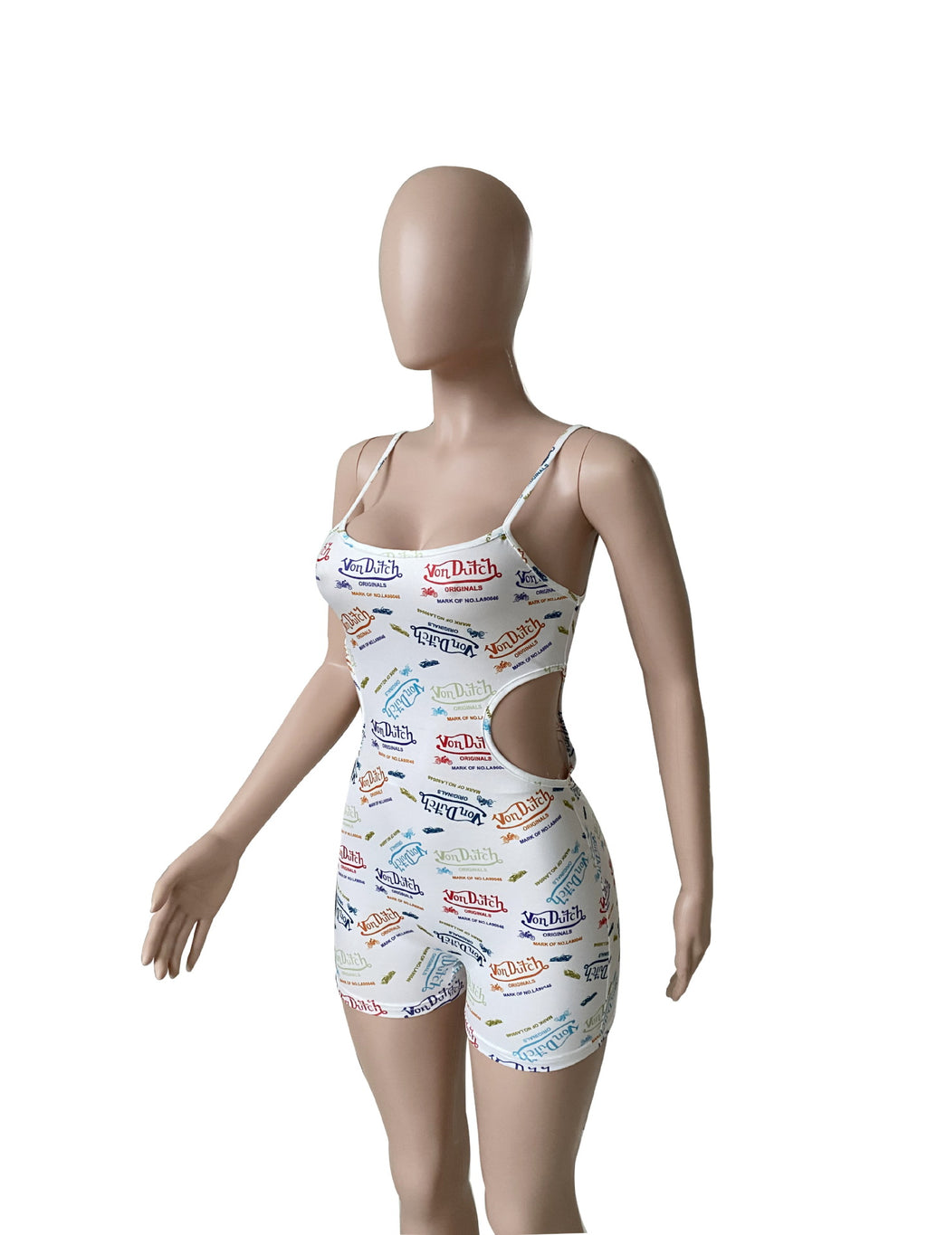 Sexy Fashion Casual Letter Print Hollow Rompers