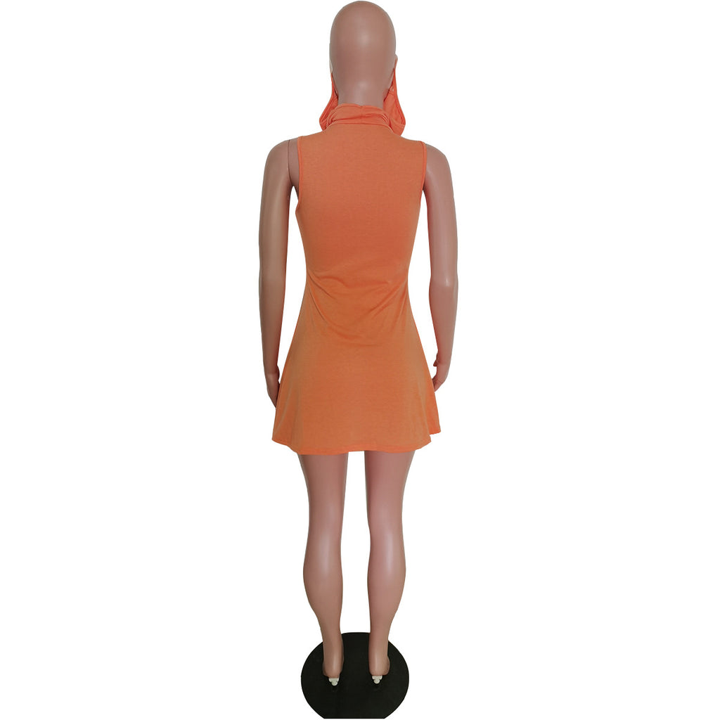 Sexy Letter Print One-Piece Mask Sleeveless Mini Dress
