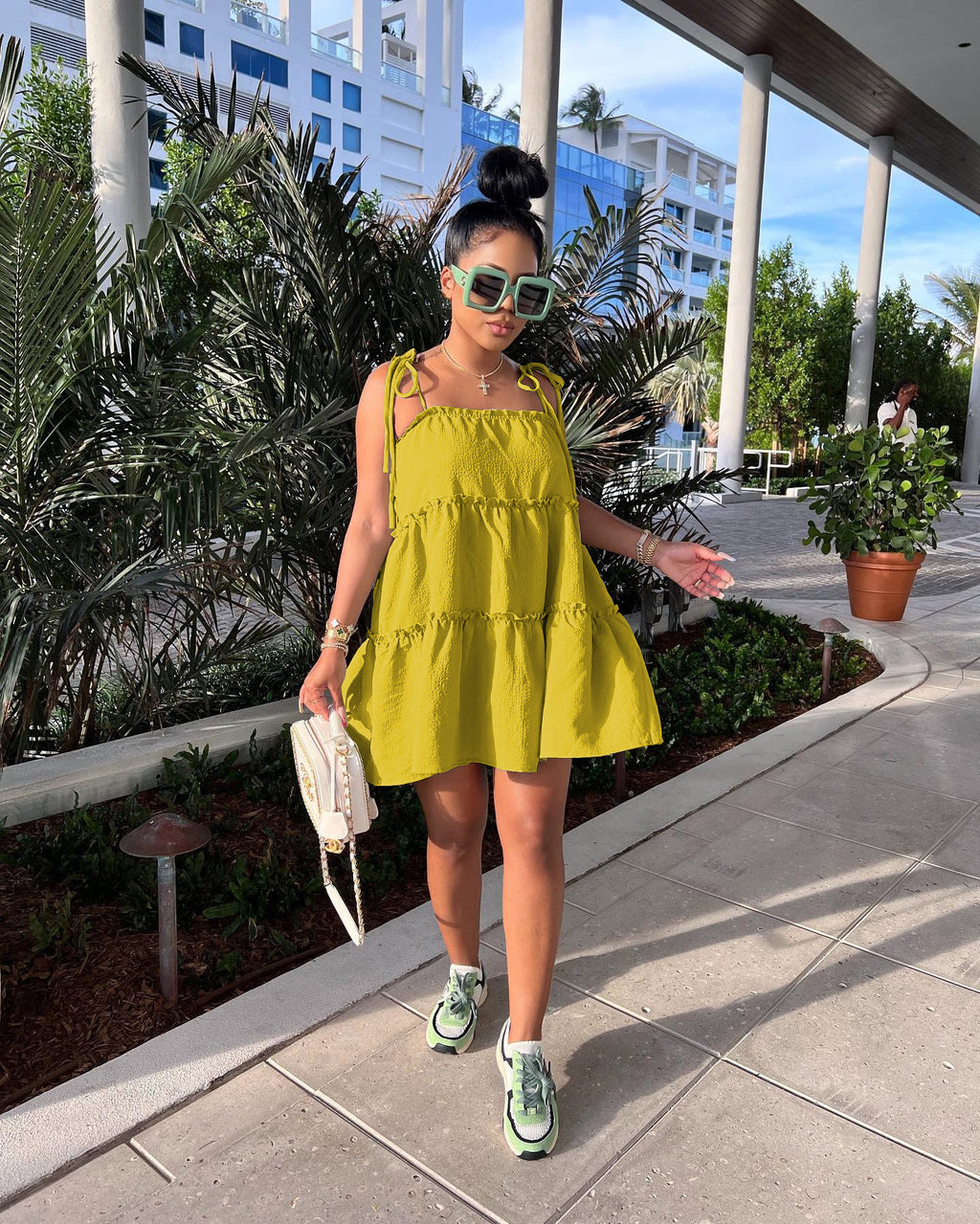 Sexy Solid Sleeveless Strap Mini Dress