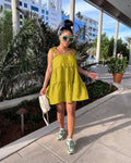 Sexy Solid Sleeveless Strap Mini Dress