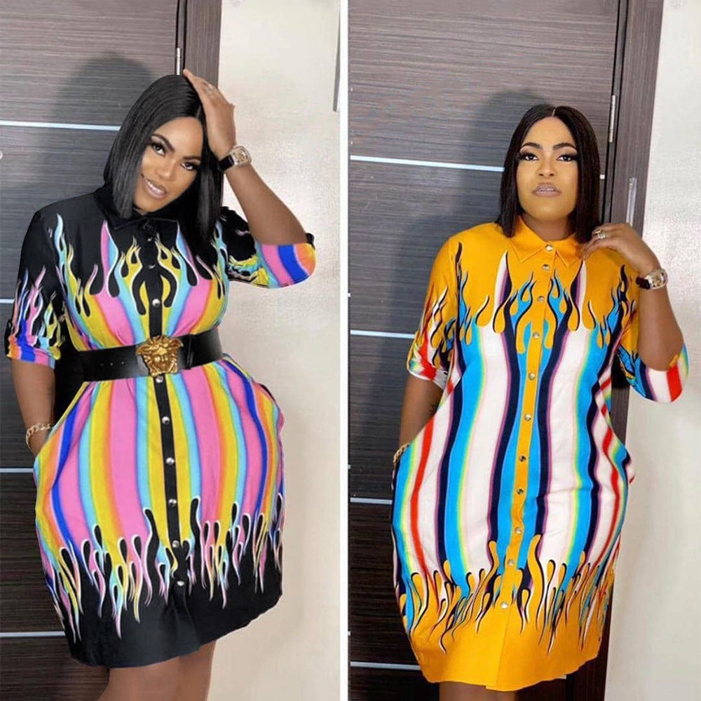 Sexy Plus Size Printed Casual Dress