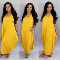 Sexy Casual Sleeveless Solid Color Loose Maxi Dress
