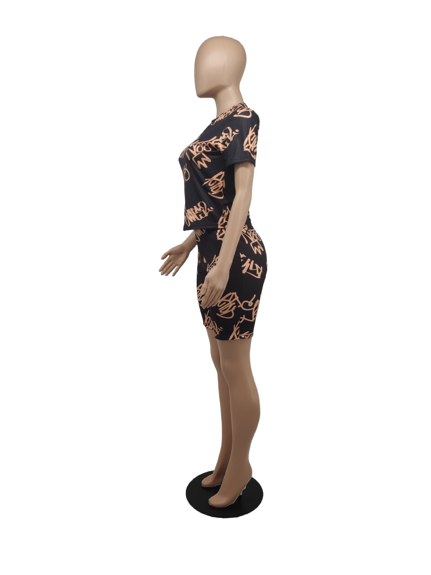 Sexy Casual Printed Short Sleeve Two Piece Sets