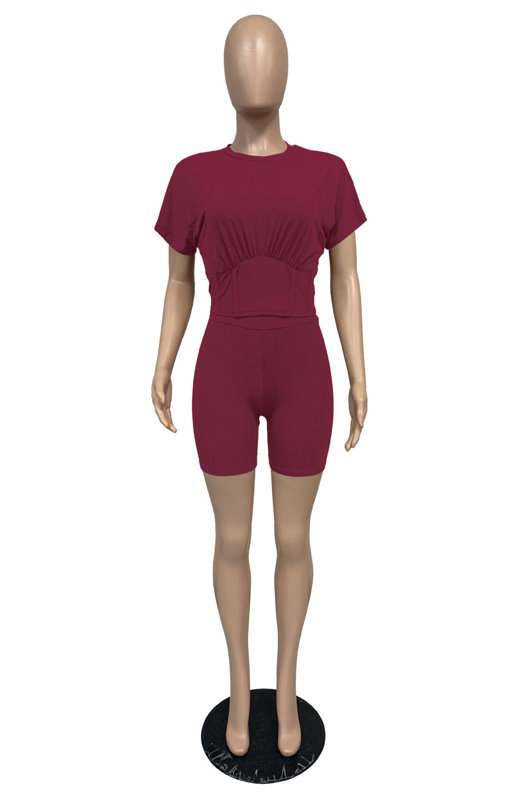 Sexy Casual Solid Short Sleeve Two Piece Shorts Set